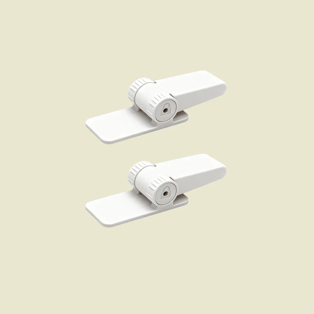 2pcs Plastic Door Rod Lock Universal Anti Opening Handle Child and Baby Safety Lock No Drilling Multifunctional Hidden Button