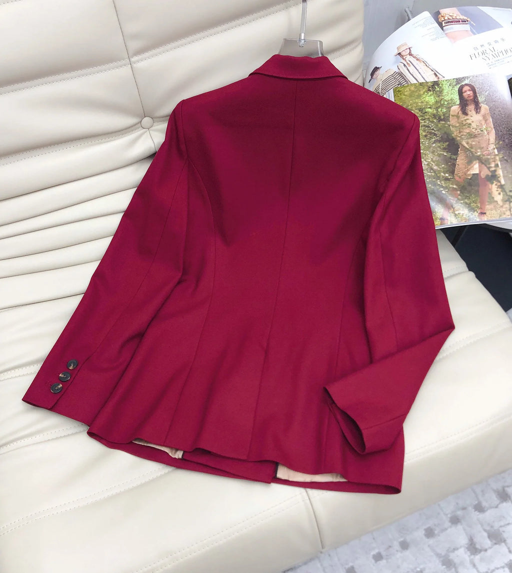 Classic elegant women's wool business style trouser suit
