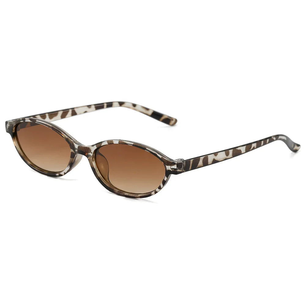 Sexy Small Oval Women's Sunglasses 2024 New Fashion Black Brown Sun Glasses Ladies Shades Trends Summer Unique Eyewear Men