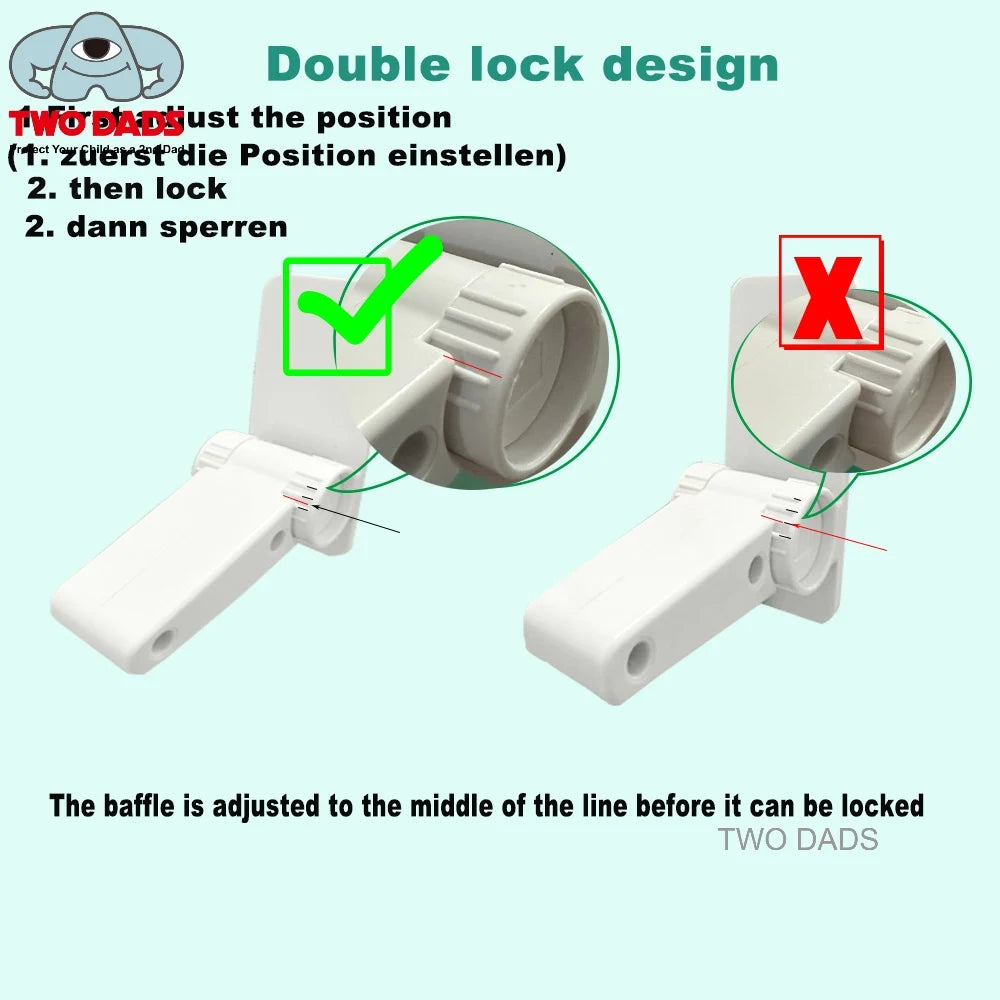 2pcs Plastic Door Rod Lock Universal Anti Opening Handle Child and Baby Safety Lock No Drilling Multifunctional Hidden Button