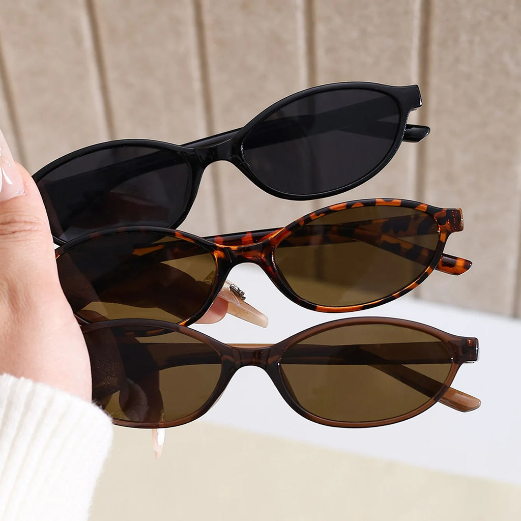 Sexy Small Oval Women's Sunglasses 2024 New Fashion Black Brown Sun Glasses Ladies Shades Trends Summer Unique Eyewear Men