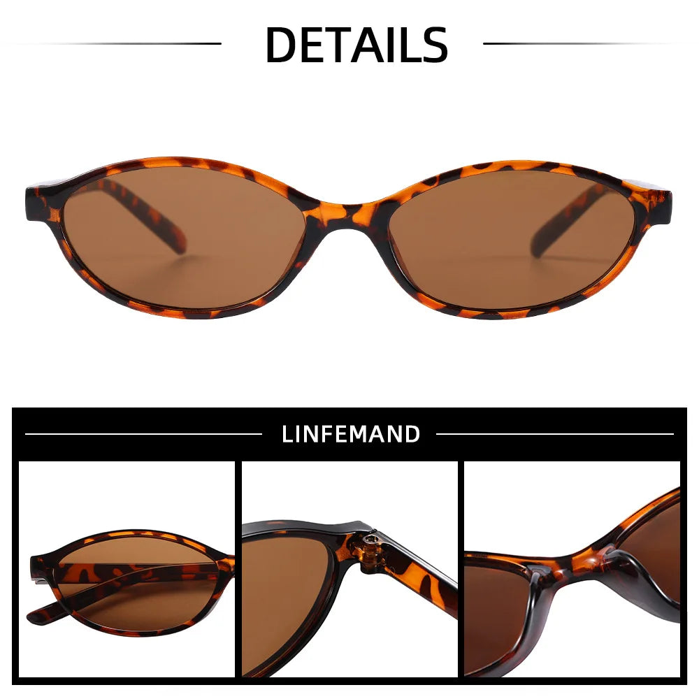 Sexy Small Oval Women's Sunglasses 2024 New Fashion Black Brown Sun Glasses Ladies Shades Trends Summer Unique Eyewear Men