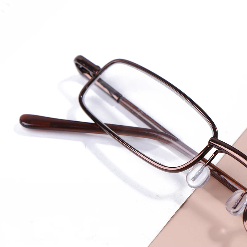 Stick On Phone Mini Clip Nose Bridge Reading Glasses Ultra Thin Reading Glasses 100-350 Portable Presbyopic Glasses With Case