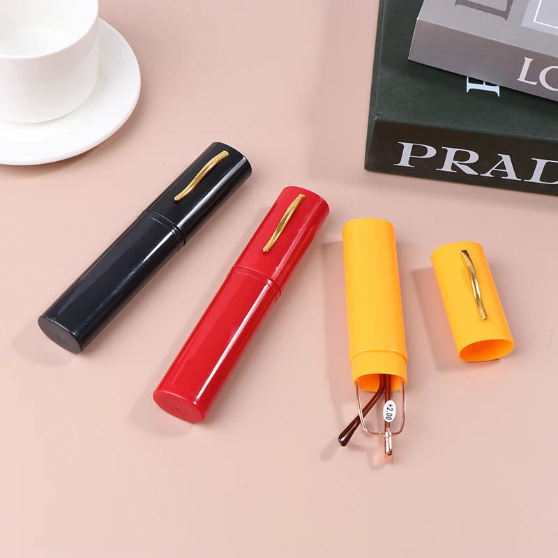 Stick On Phone Mini Clip Nose Bridge Reading Glasses Ultra Thin Reading Glasses 100-350 Portable Presbyopic Glasses With Case