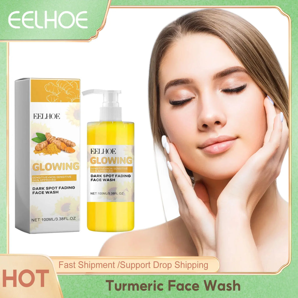 EELHOE Turmeric Face Cleansing for Firmming Skin Refine Pores Nourishing Repair Skin Face Blemishes Removal Face Cleanser 100ml