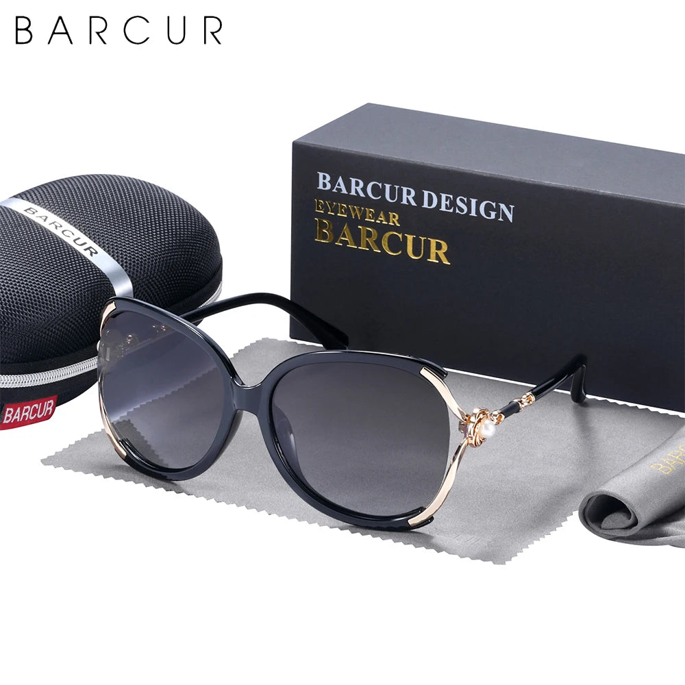 BARCUR Butterfly Design Fashion Women Sunglasses Polarized Lens Ladies Sun Glasses UV400 Protection
