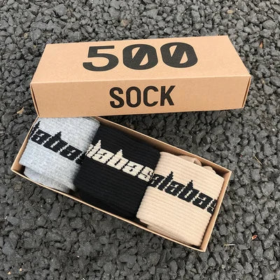 3 Pairs/Box Socks Men Crew Male Street Kanye West Hip Hop Match Basketball Fuzzy Socks Men Women Fashion Socks Gifts for Men