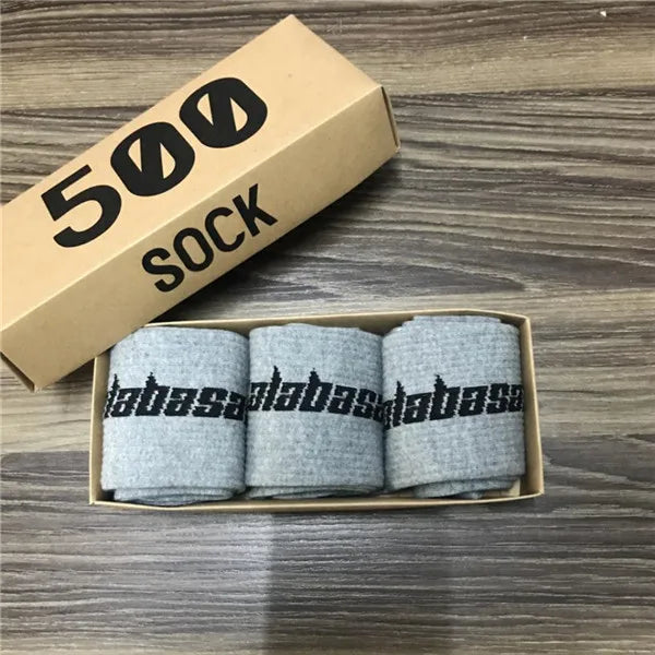 3 Pairs/Box Socks Men Crew Male Street Kanye West Hip Hop Match Basketball Fuzzy Socks Men Women Fashion Socks Gifts for Men