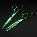 professional Japan 440c left handed 6 '' green hair scissors haircut thinning barber makas cutting shears hairdresser scissors