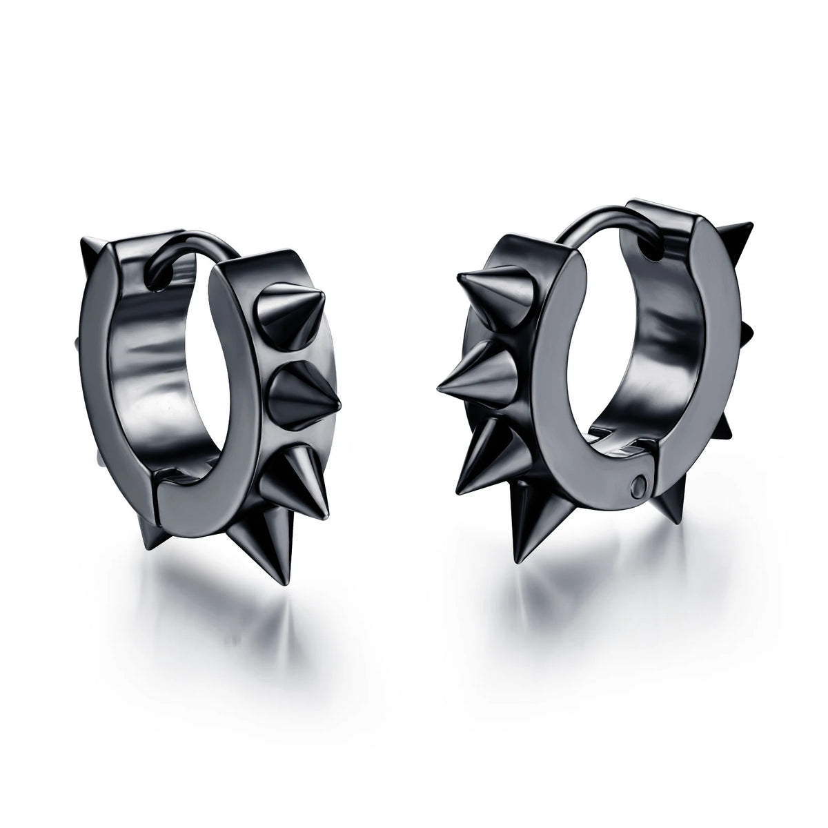 Black Punk Stainless Surgical Steel Stud Earrings For Men Women Small Vintage Hip Hop Ear Jewelry Accessories Earrings Wholesale