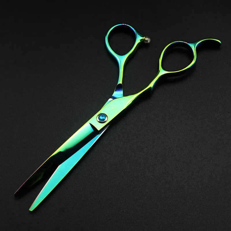 professional Japan 440c left handed 6 '' green hair scissors haircut thinning barber makas cutting shears hairdresser scissors