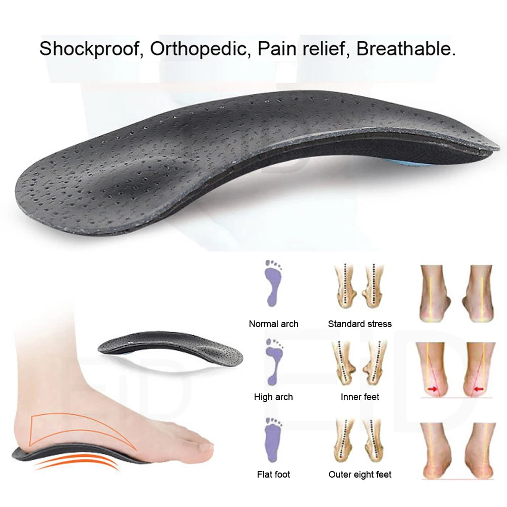 EiD 3/4 Leder orthopädische Schuheinlagen für Plattfüße Fußgewölbestütze orthopädische Schuheinlegesohle Einlegesohlen für Herren und Damen Fußpflege