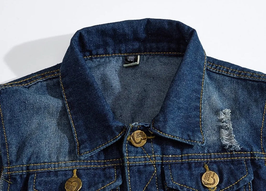 Hot New 2026 Size M-5XL Denim Vest Men's Jacket Sleeveless Casual Waistcoat Men's Jean Coat Ripped Slim Fit Male Jacket Cowboy
