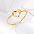 Stainless Steel Heart Rings For Women Lover Gold Color Open Female Ring Fashion Engagement Wedding Party Finger Jewelry Gift