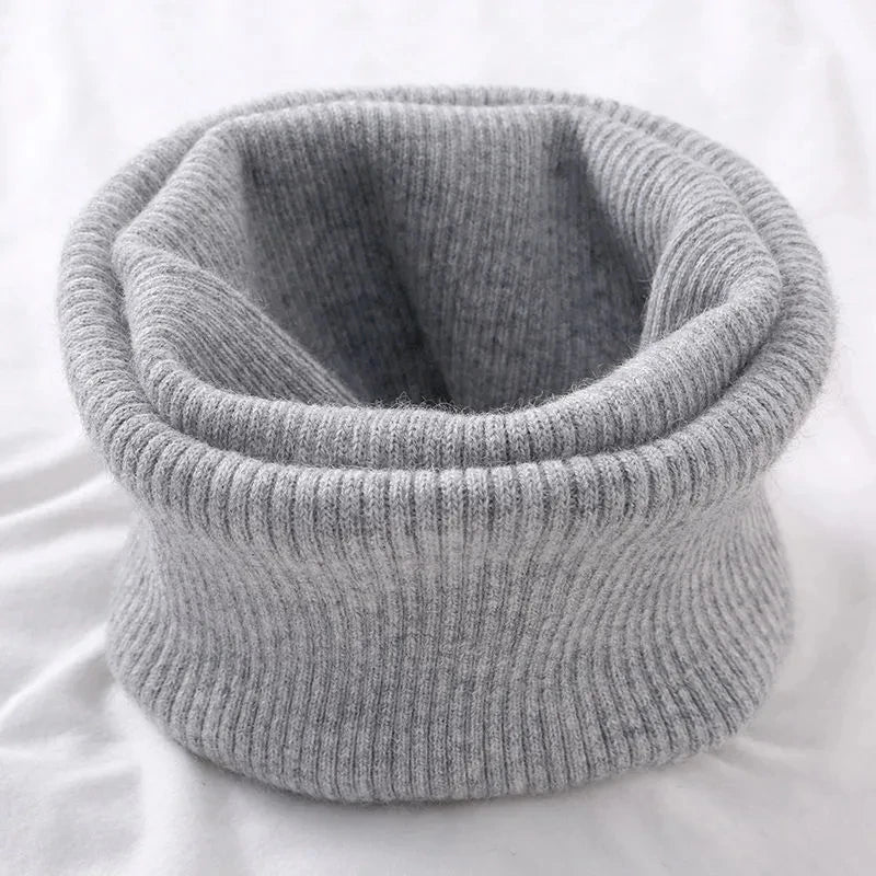 Men's Women's Winter Warm Cashmere Scarf Outdoor Sports Windproof Neck Protect Elastic Thick Wool Knit Snood Female Fake Collar