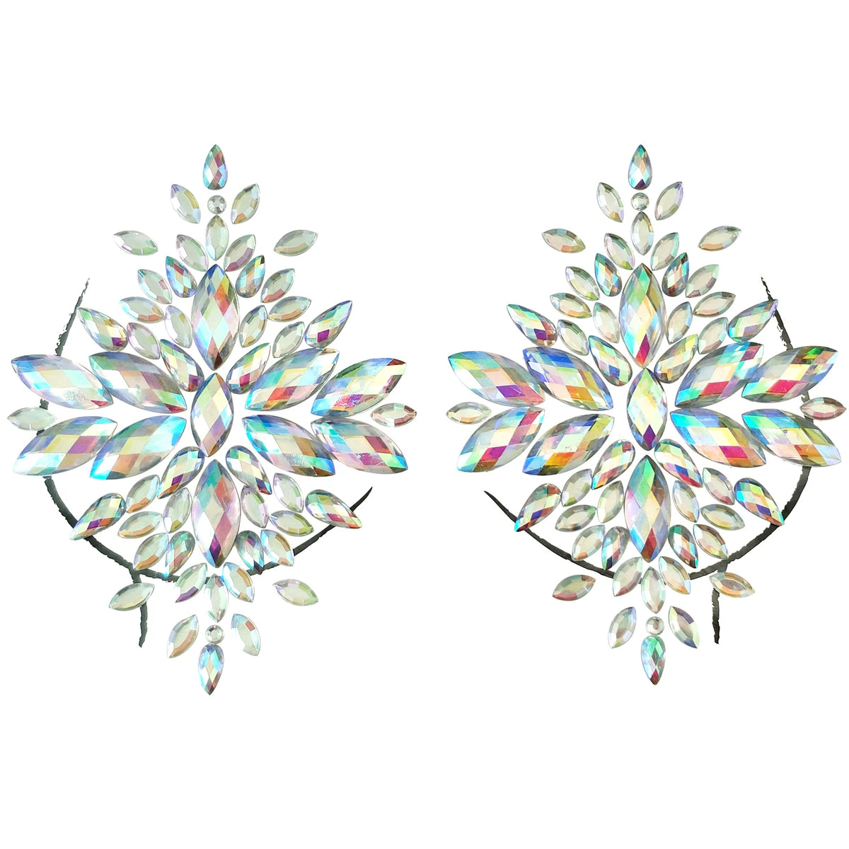 Body Jewelry Sticker Mardi Gras Crystal chest Sticker Rhinestone Body Sticker Temporary Tattoos for Women Music Rave Party
