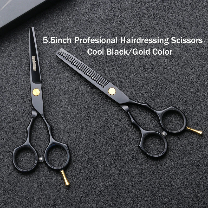 Brainbow 5.5' Professional Hair Scissors Cutting Thinning Hairdressing Barber Scissors Pro Salon Japan Hair Styling Tools
