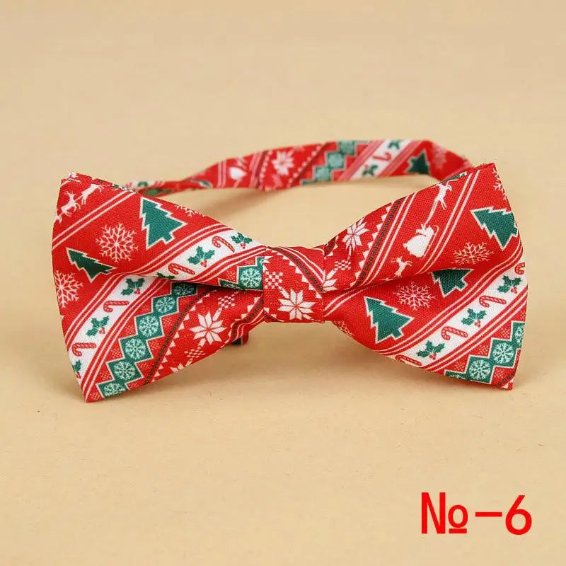 Men's Christmas Bow Ties Cotton Festival Theme Tie Snowflake Christmas Tree Pattern Mens Bow Tie Christmas Party Gift for Men