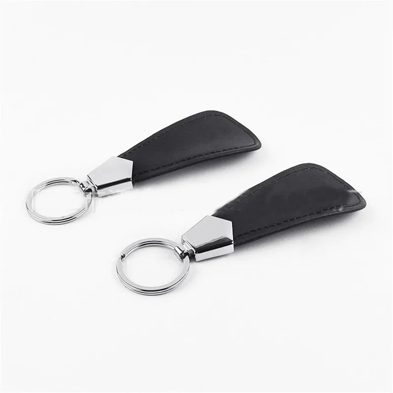 10cm Easy Carry Black Shoehorn Metal Durable Stainless Steel Faux Leather Portable Fashion Mini Shoe Horns Accessories Key Ring