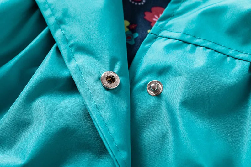 Flowers Girls Jackets Autumn Waterproof Kids Jacket Windbreaker Coat Hooded Casual Girls Raincoat 2-6 Year Old Children Clothing