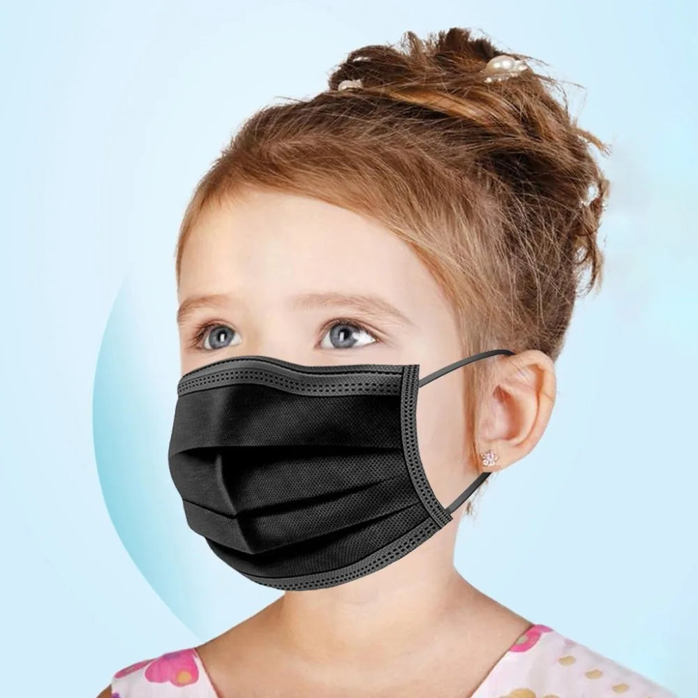 10-200PCS Kids Masks Disposable Child mask Non-wove Filter Breathable Children mask 3 Layer Ply Anti-dust Children's mascarillas