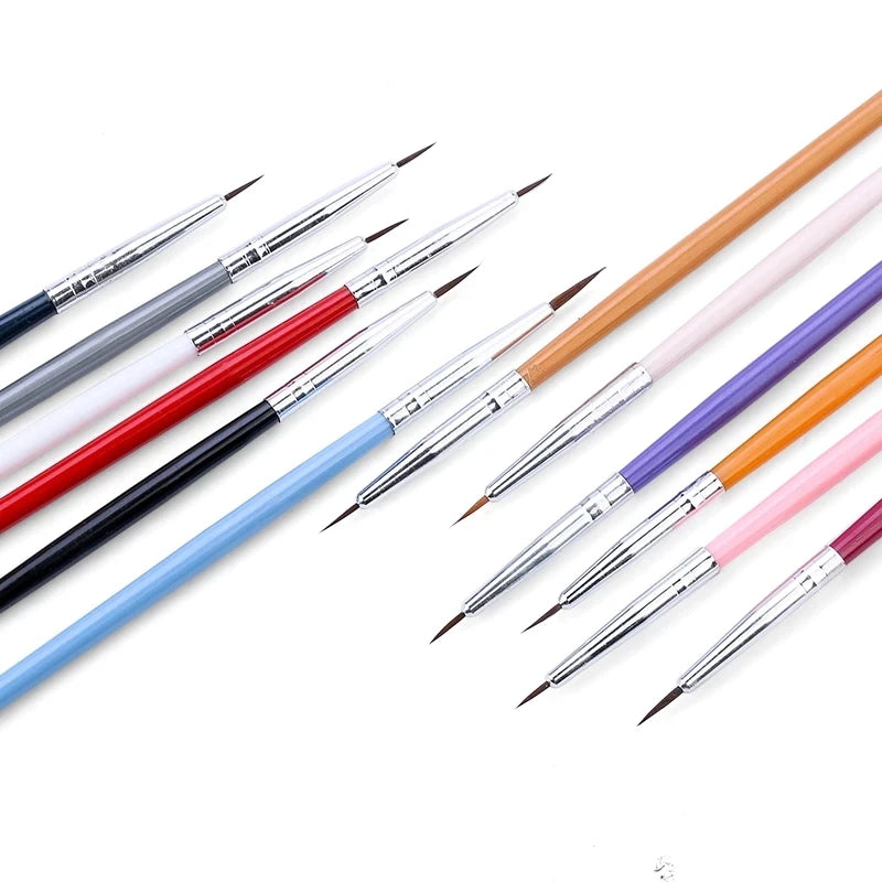 Nailart Pinselset Farbverlauf Linienmalerei Punktierstift-Kit Acrylgriff Gel-Nagellack Kristallpinsel Salon Nagel Maniküre Werkzeuge