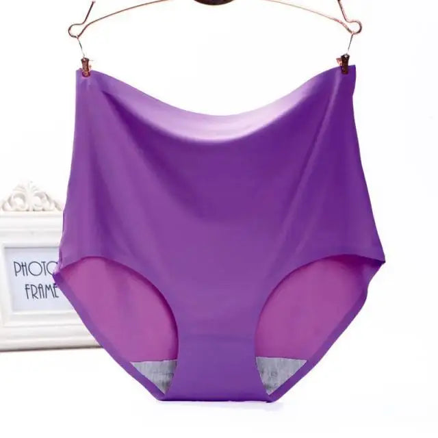 Underwear Women's Ice Silk Seamless High Waist Belly Lifting Buttocks Antibacterial Pure Cotton Crotch Girls Summer Thin