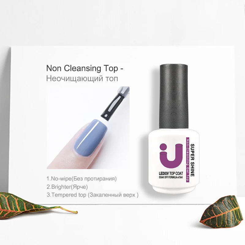 Rubber Base and Top Coat Gel Nail Polish uv 15ml Semi Permanent Base for Gel Varnish Manicure Matte Top Coats Nail Primer Gellac
