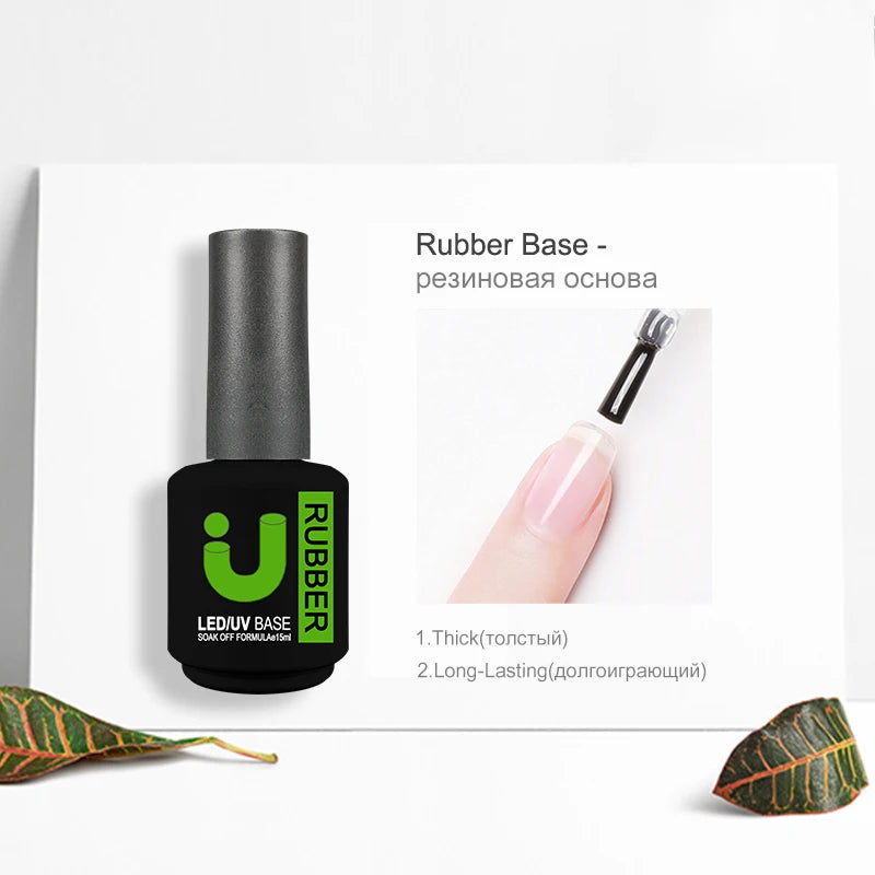 Rubber Base and Top Coat Gel Nail Polish uv 15ml Semi Permanent Base for Gel Varnish Manicure Matte Top Coats Nail Primer Gellac