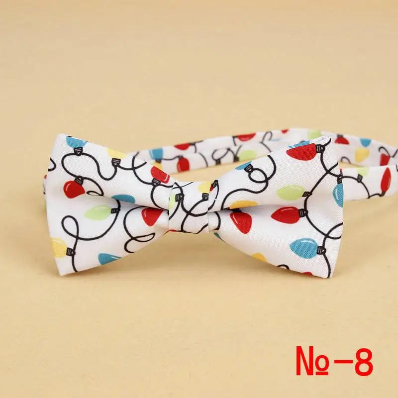 Men's Christmas Bow Ties Cotton Festival Theme Tie Snowflake Christmas Tree Pattern Mens Bow Tie Christmas Party Gift for Men