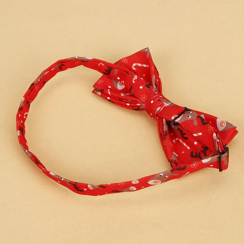 Men's Christmas Bow Ties Cotton Festival Theme Tie Snowflake Christmas Tree Pattern Mens Bow Tie Christmas Party Gift for Men