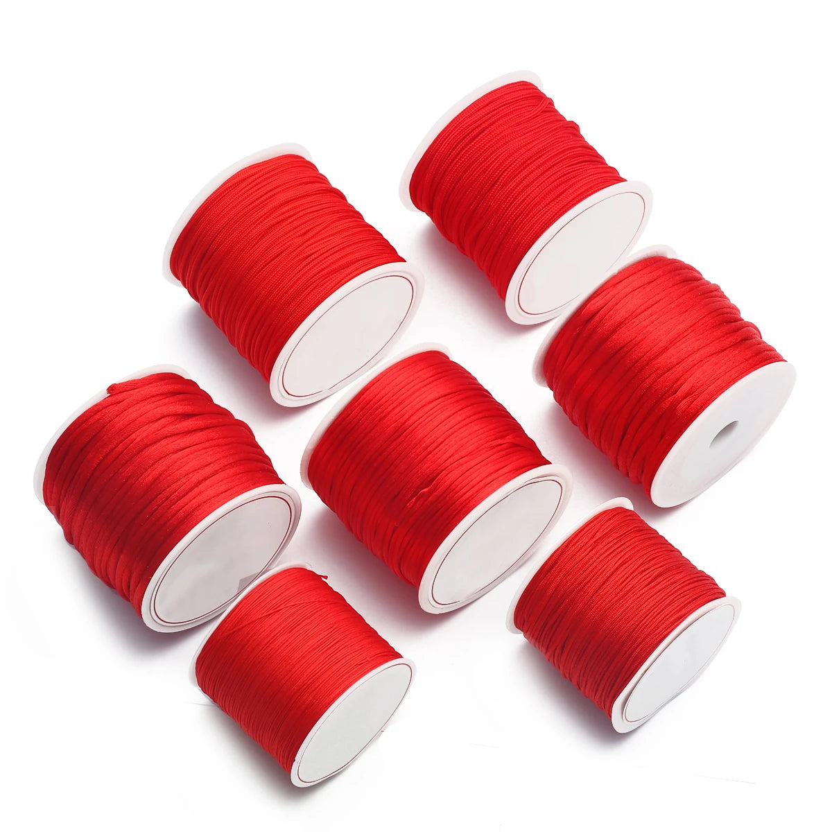 0.2-2.5mm Red Nylon Cord Thread Chinese Knot Macrame Cord Bracelet Braided String For Jewelry Making DIY Tassels Beading Thread