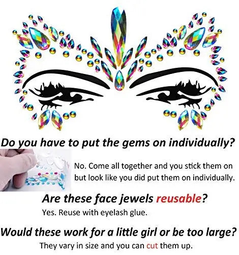 Body Jewelry Sticker Mardi Gras Crystal chest Sticker Rhinestone Body Sticker Temporary Tattoos for Women Music Rave Party