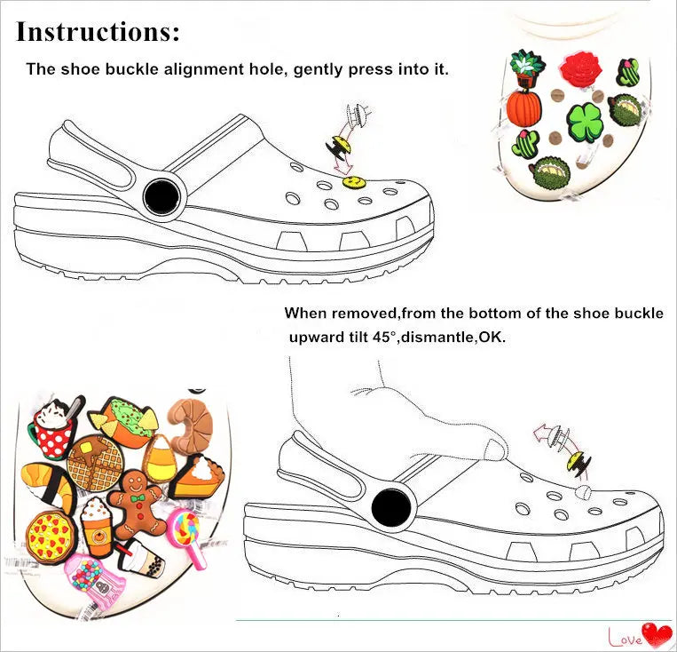 Single Sale 1pcs PVC Shoe Charms Cute Rabbit Baby Bottle Sieve Shoe Accessories Clips Shoe Buckle Decorations fit Kids X-mas