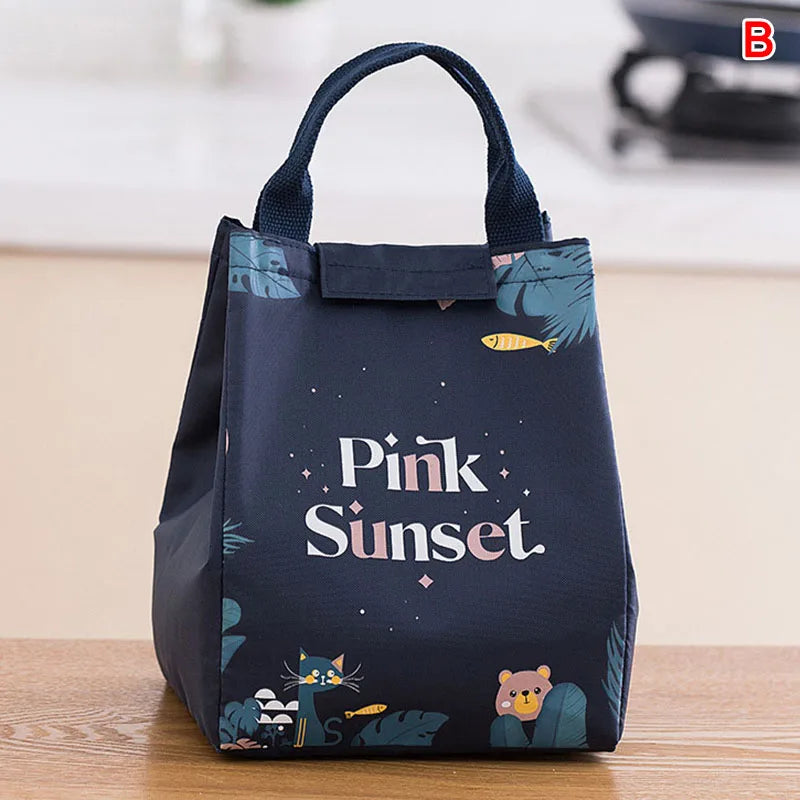 Portable Tote Thermal Lunch Bag Waterpoor Food Storage Handbags Food Tote Cooler Bag For Outdoors Camping Travel Picnic Pouch