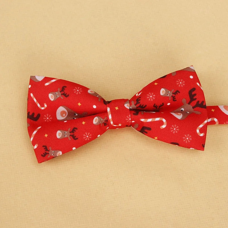 Men's Christmas Bow Ties Cotton Festival Theme Tie Snowflake Christmas Tree Pattern Mens Bow Tie Christmas Party Gift for Men