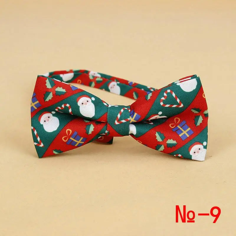 Men's Christmas Bow Ties Cotton Festival Theme Tie Snowflake Christmas Tree Pattern Mens Bow Tie Christmas Party Gift for Men