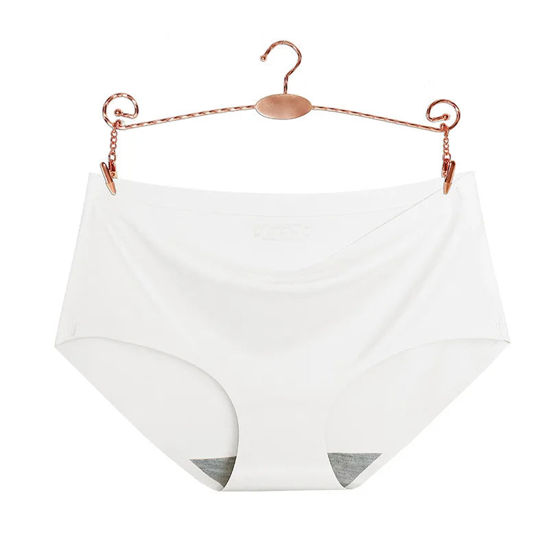 Underwear Women's Ice Silk Seamless High Waist Belly Lifting Buttocks Antibacterial Pure Cotton Crotch Girls Summer Thin