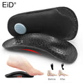 EiD 3/4 Leder orthopädische Schuheinlagen für Plattfüße Fußgewölbestütze orthopädische Schuheinlegesohle Einlegesohlen für Herren und Damen Fußpflege