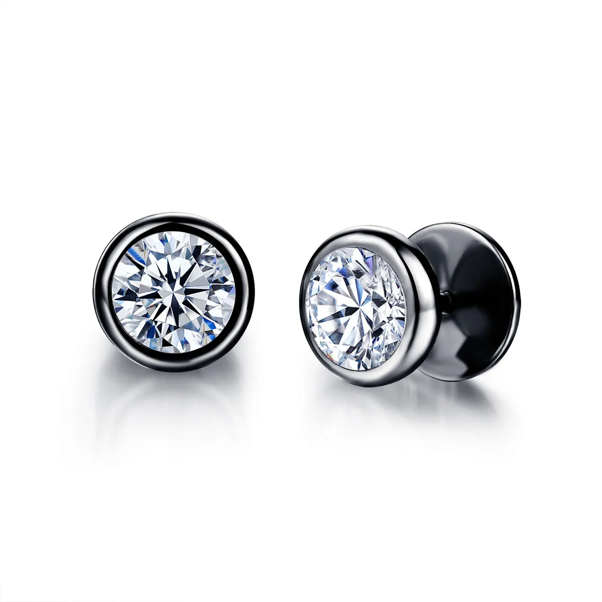 Black Punk Stainless Surgical Steel Stud Earrings For Men Women Small Vintage Hip Hop Ear Jewelry Accessories Earrings Wholesale