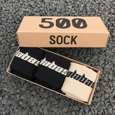 3 Pairs/Box Socks Men Crew Male Street Kanye West Hip Hop Match Basketball Fuzzy Socks Men Women Fashion Socks Gifts for Men