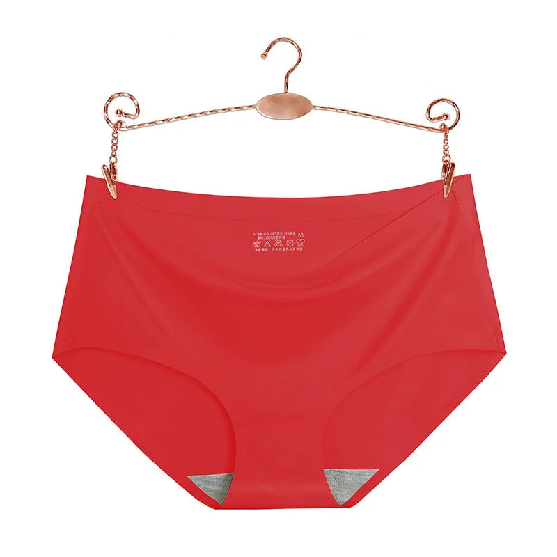 Underwear Women's Ice Silk Seamless High Waist Belly Lifting Buttocks Antibacterial Pure Cotton Crotch Girls Summer Thin