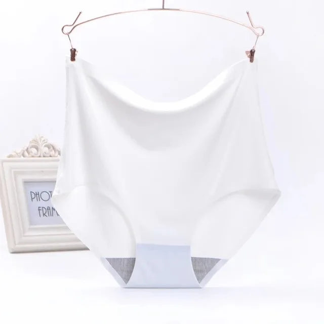 Underwear Women's Ice Silk Seamless High Waist Belly Lifting Buttocks Antibacterial Pure Cotton Crotch Girls Summer Thin
