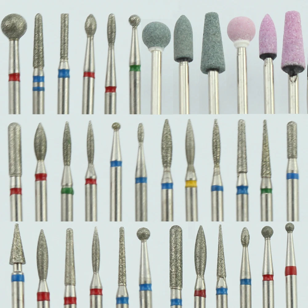 6pcs/pack Diamond Nail Milling Cutter Rotary Burr for Nail Files Cuticle Clean Drill Bits Apparatus for Manicure Art Tools