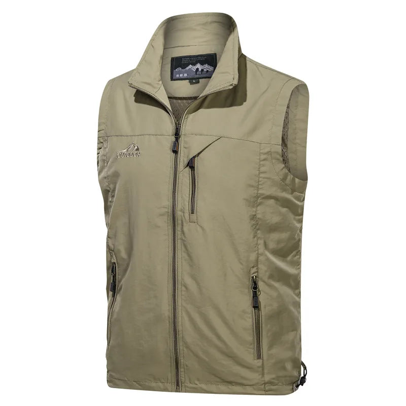 Sleeveless Vest Men Summer Breathable Waistcoat Vest Jacket Men's Outdoor Fishing Hiking Photography Vest Travel Clothing Man
