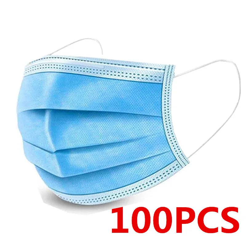 10-200 mascarillas desechables para niños, mascarilla infantil no tejida con filtro transpirable, mascarilla de 3 capas antipolvo para niños