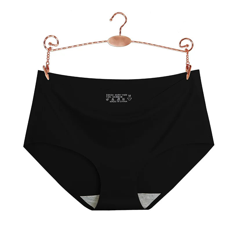 Underwear Women's Ice Silk Seamless High Waist Belly Lifting Buttocks Antibacterial Pure Cotton Crotch Girls Summer Thin