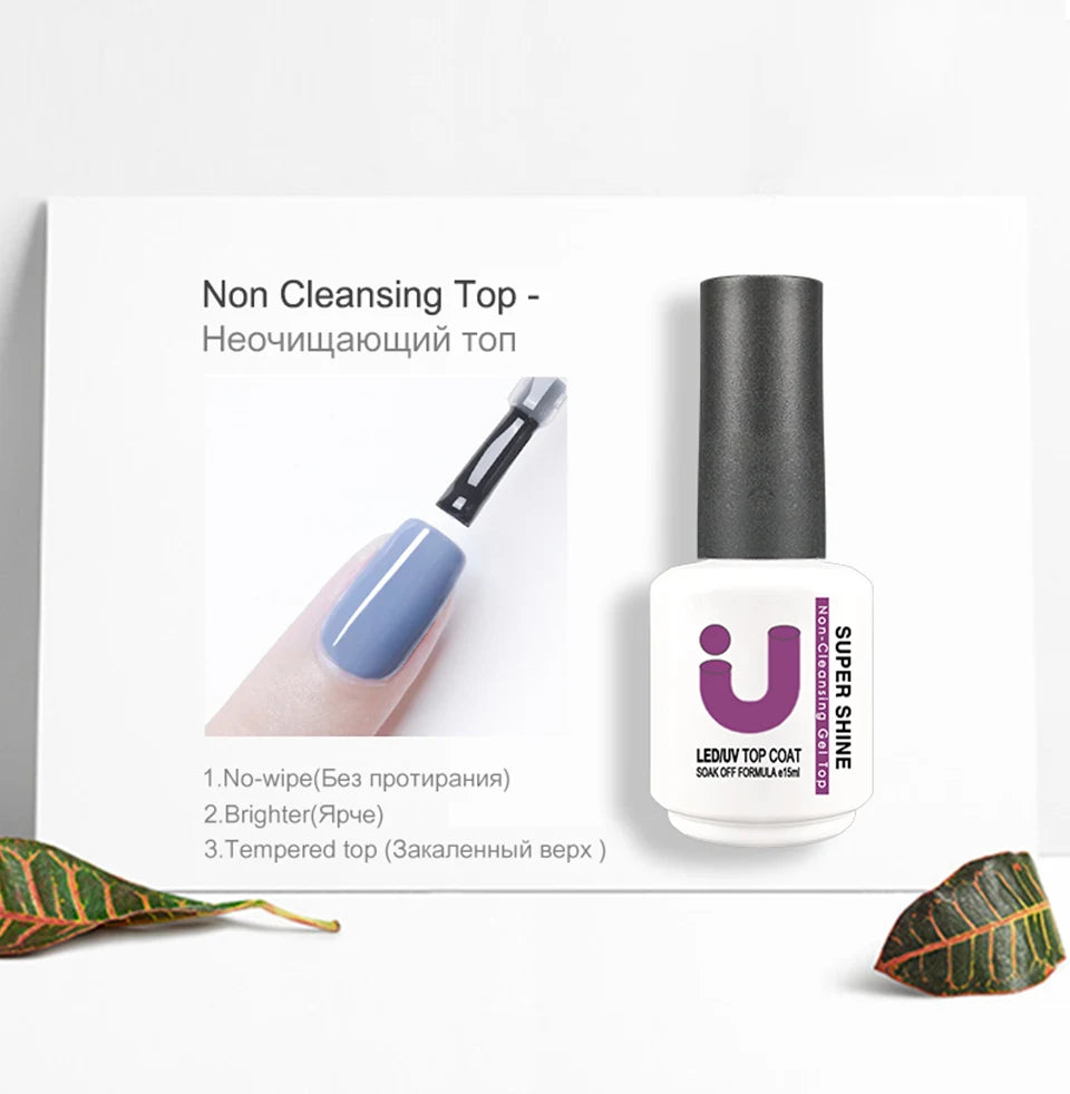Rubber Base and Top Coat Gel Nail Polish uv 15ml Semi Permanent Base for Gel Varnish Manicure Matte Top Coats Nail Primer Gellac