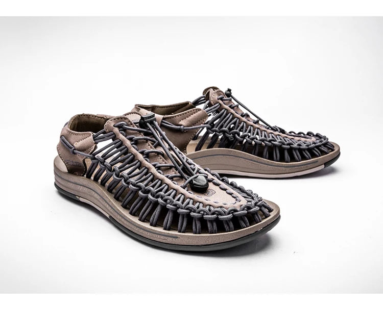 Men's Shoes High-quality Hand-woven Shoes Pull-on Outdoor Sandals Summer Soft Non-slip Gladiator Hiking Beach Platform Sandals