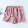 Women's Pajama Shorts 100% Cotton Double-Layer Gauze Sleep Bottoms Beach Shorts Plus Size Thin Lounge Loose Casual Home Pants